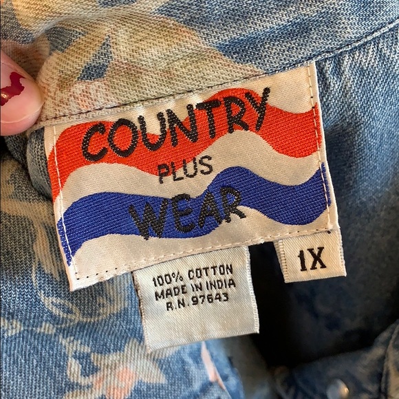 Fun True Vintage Floral Denim Button Down Jacket - Picture 9 of 12